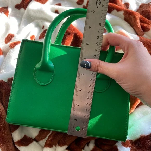 🖤5/$20 Bright Green Mini Tote Crossbody Bag - Picture 6 of 11